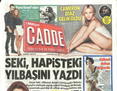 Milliyet Gazetesi Cadde Eki 7 Ocak 2015 - Deniz Seki,Hapisteki Yılbaşını Yazdı GZ105348 - 1