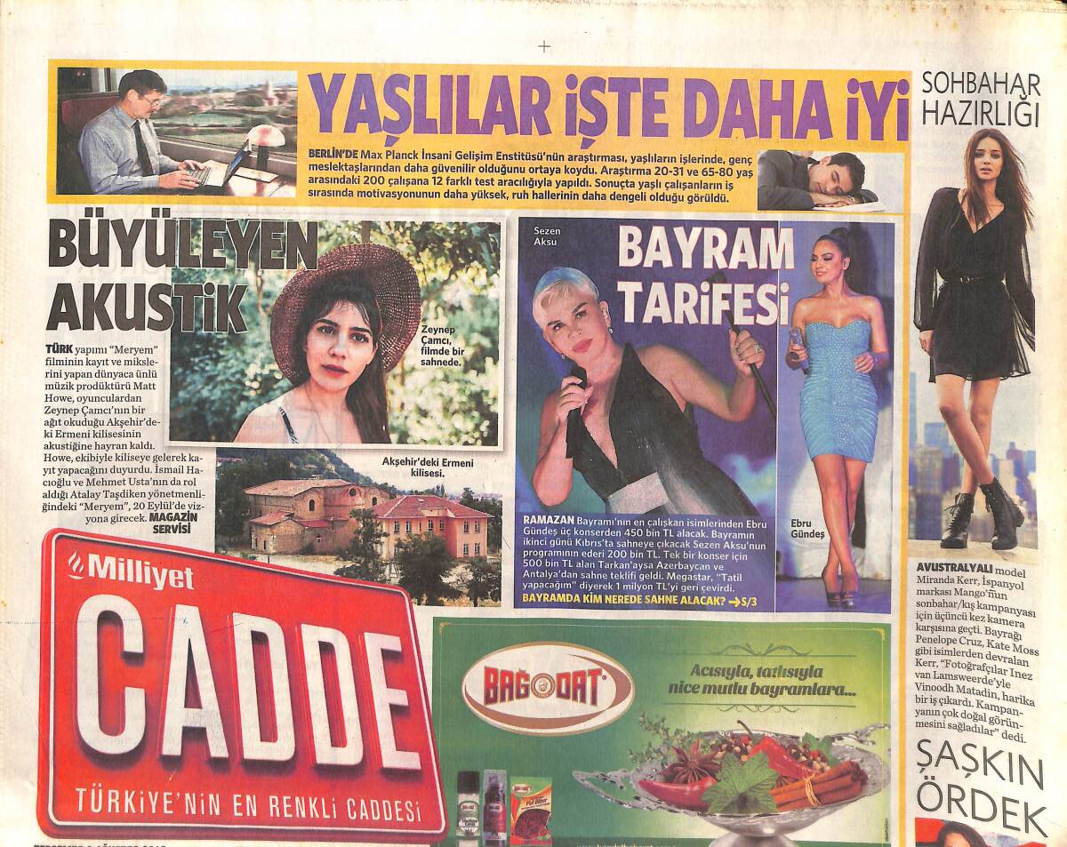Milliyet Gazetesi Cadde Eki 8 Ağustos 2013 - Ceyda Ateş Kürek Mahkumu - Wilma Elles Bin Kişiye İftar Yemeği Verdi GZ136014 - 1
