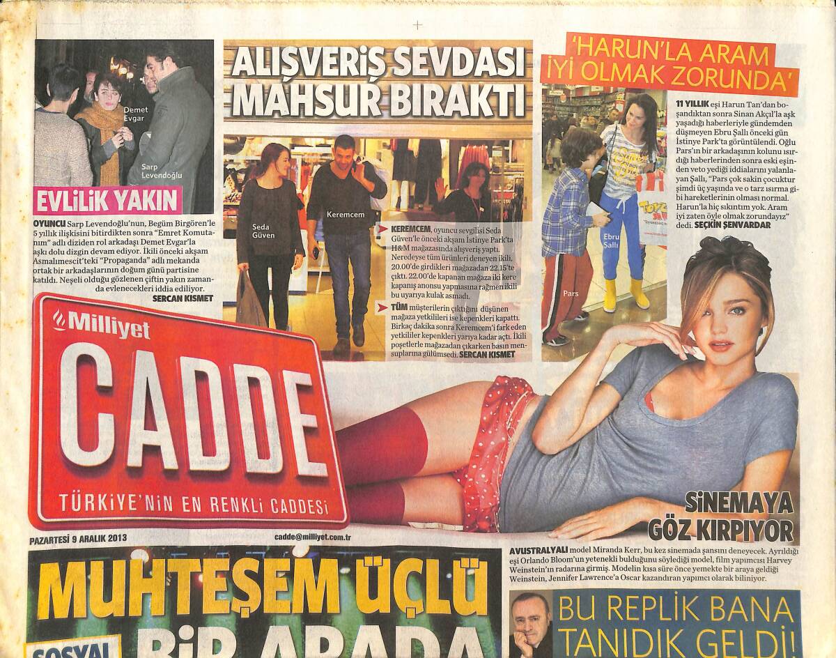 Milliyet Gazetesi Cadde Eki 9 Aralık 2013 - MFÖ Muhteşem Üçlü Bir Arada - Esra Erol'a Ceza Çıkmadı GZ135961 - 1