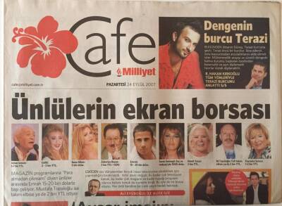 Milliyet Gazetesi Cafe Eki 24 Eylül 2007 - Ünlülerin Ekran Borsası Magazin Programalrında Emrah 15-20 Dolarla Başı Çekiyor GZ28564 - 1