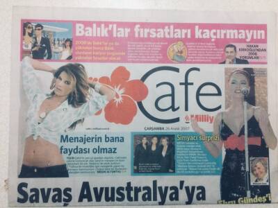 Milliyet Gazetesi Cafe Eki 26 Aralık 2007 - Ebru Gündeşi Uyutmayan Telefon GZ47509 - 1