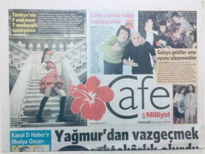 Milliyet Gazetesi Cafe Eki - 28 Şubat 2008 - Canlı Yayında Bağış Toplayacaklar, Yeni Albüme Yeni Gülben GZ46026 - 2