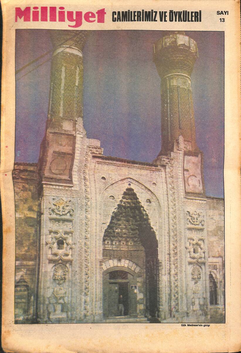 Milliyet Gazetesi Camilerimiz Ve Öyküleri Eki Sayı:13 - Gök Medrese'nin Girişi GZ154504 - 1