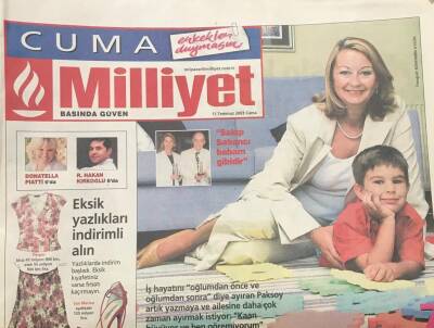Milliyet Gazetesi Cuma Eki 11 Temmuz 2003 - Arzu Çekirge PaksoySabancı Holding İkinci Üniversitem GZ36463 - 1