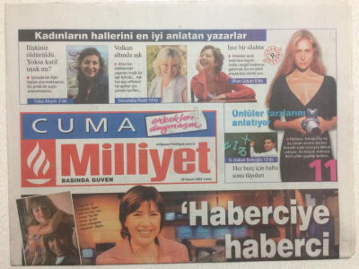 Milliyet Gazetesi Cuma Eki 29 Kasım 2002 - Çiğdem Anad Haberciye Haberci Sevgili Gerekir GZ24866 - 1