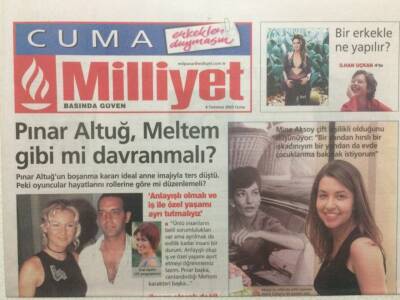 Milliyet Gazetesi Cuma Eki 4 Temmuz 2003 - Pınar Altuğ Meltem Gibi Mi Davranmalı? GZ32646 - 1