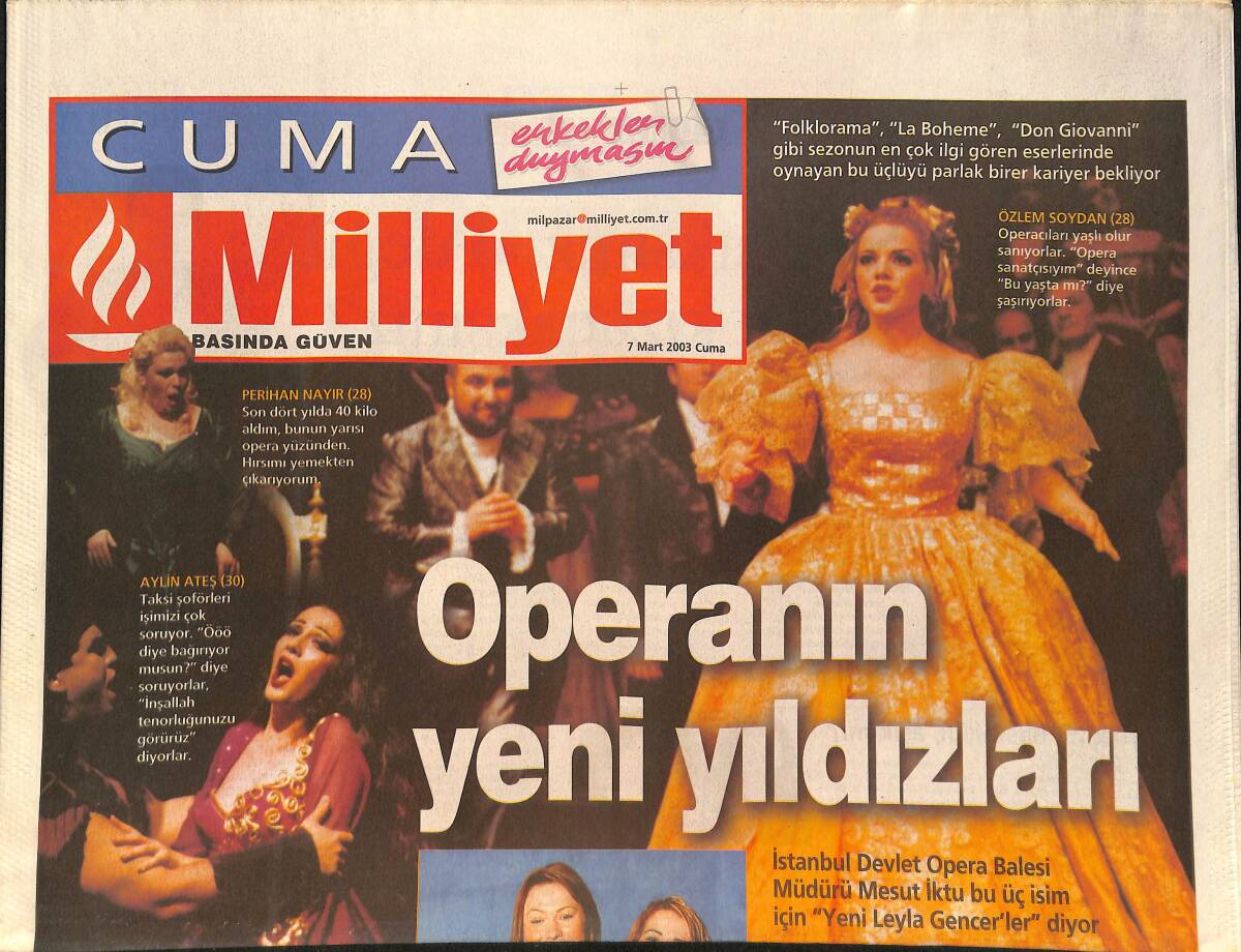 Milliyet Gazetesi Cuma Eki 7 Mart 2003 - Gökçaylı'nın Defilesinin Geliri Afrodisisas Müze Projesi'ne Bağışlanacak GZ157646 - 1