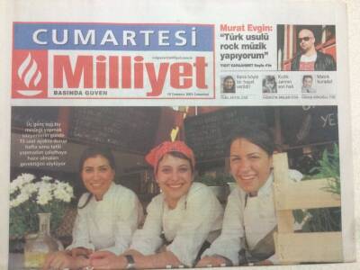 Milliyet Gazetesi Cumartesi 19 Temmuz 2003 - Mutfağın Yeni Hakimi Okullu Kadınlar GZ47123 - 1