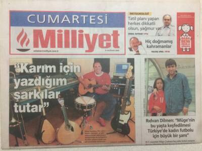 Milliyet Gazetesi Cumartesi 4 Haziran 2005 - Fatih Erkoç,Karım İçin Yazdığım Şarkılar GZ47127 - 1