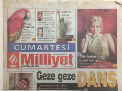Milliyet Gazetesi Cumartesi Eki 10 Şubat 2001 - Geze Geze Dans GZ24571 - 1