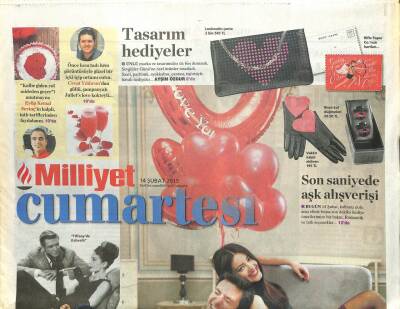 Milliyet Gazetesi Cumartesi Eki 14 Şubat 2015 - Pelin Akil Ve Anıl Altana Her Gün Sevgililer Günü GZ107151 - 1