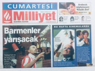 Milliyet Gazetesi Cumartesi Eki 15 Şubat 2003 - Barmenler Yarışacak GZ41817 - 1