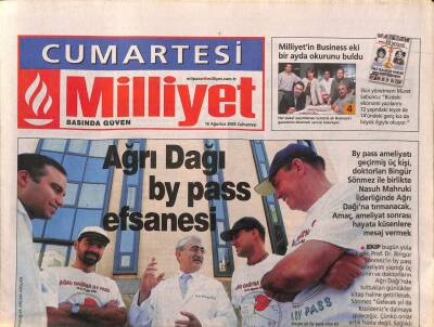 Milliyet Gazetesi Cumartesi Eki 16 Ağustos 2003 - Ağrı Dağı By Pass Efsanesi GZ92547 - 1