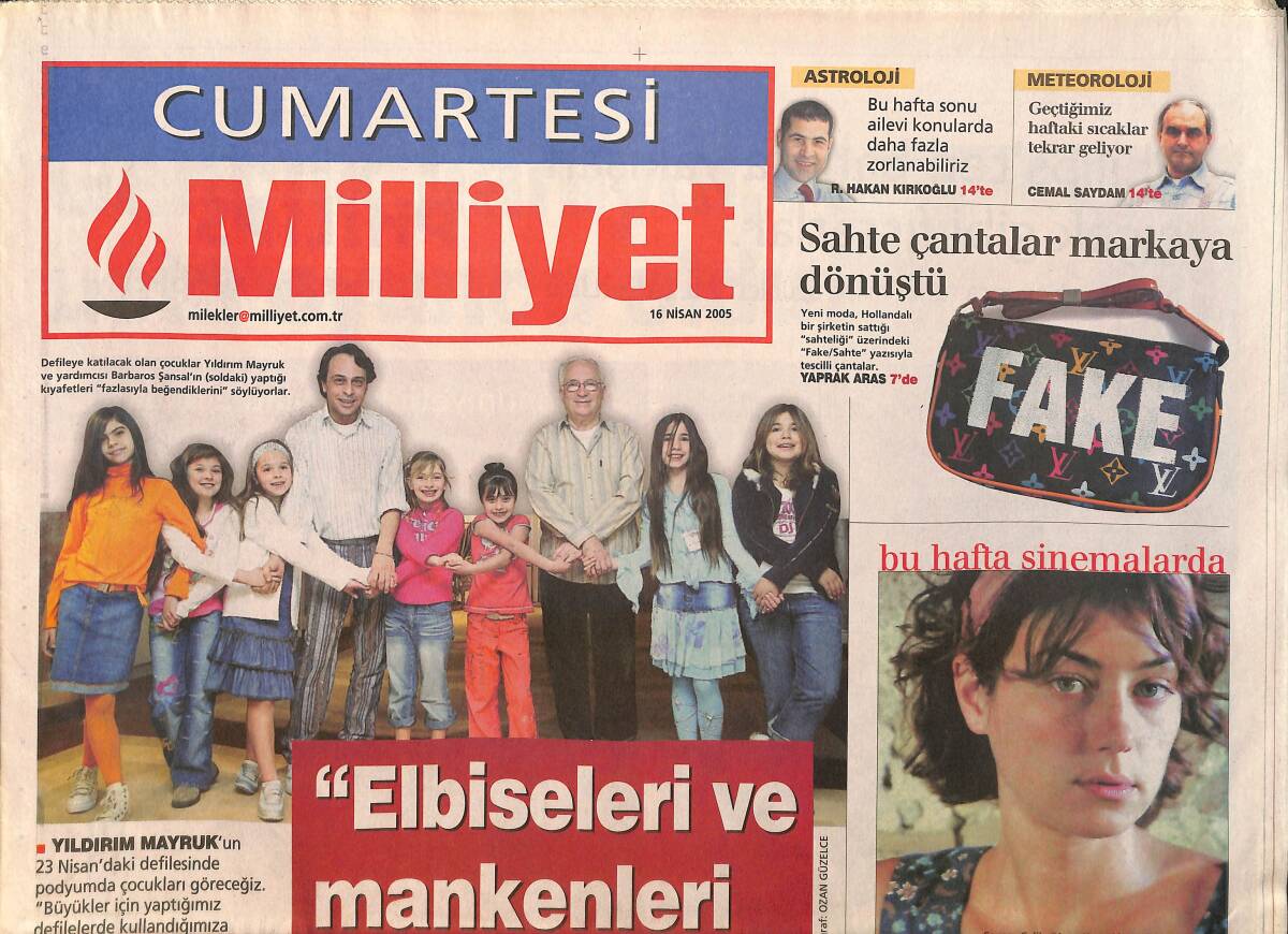 Milliyet Gazetesi Cumartesi Eki 16 Nisan 2005 - Thurman Ve Travolta Tekrar Dans Pistinde - Sahte Çantalar Markaya Dönüştü GZ157572 - 1