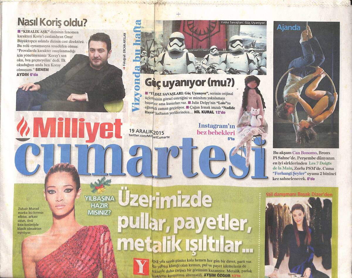 Milliyet Gazetesi Cumartesi Eki 19 Aralık 2015 - Onur Büyüktopçu Nasıl Koriş Oldu ? GZ134989 - 1