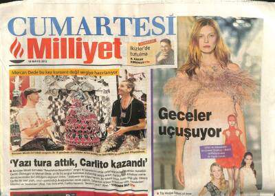 Milliyet Gazetesi Cumartesi Eki 19 Mayıs 2012 - Geceler Uçuşuyor, Özlem Tekin Dövmen Büyükse Asisin GZ99966 - 1