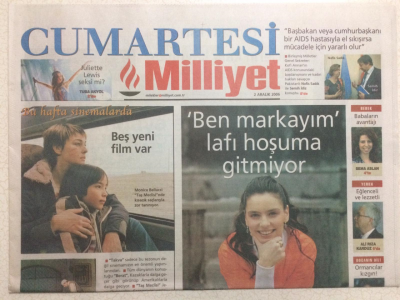 Milliyet Gazetesi Cumartesi Eki 2 Aralık 2006 - Nil Karaibrahimgil Ben Markayım Lafı Hoşuma Gitmiyor GZ24576 - 1