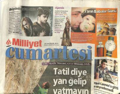 Milliyet Gazetesi Cumartesi Eki 20 Haziran 2015 - Hitler Varsa Charlie de Var GZ100367 - 2