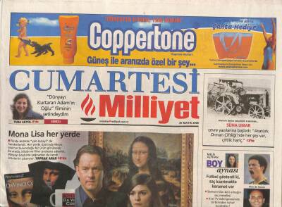 Milliyet Gazetesi Cumartesi Eki 20 Mayıs 2006 - Mona Lisa Her Yerde GZ84583 - 1