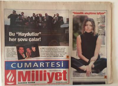 Milliyet Gazetesi Cumartesi Eki 20 Temmuz 2002 - Elif Şafak Güzellik Aleyhime İşliyor , Mustafa Sandal Tarkanı Komik Buluyorum GZ20595 - 1