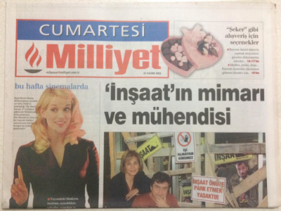 Milliyet Gazetesi Cumartesi Eki 22 Kasım 2003 - Popstar Jürisi Armağan Çağlayan Yarışmacılardan Çok Beni Konuşuyorlar GZ24585 - 1