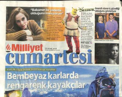 Milliyet Gazetesi Cumartesi Eki 23 Ocak 2016 - Dilşad Çelebi,Babam Bir Yıldızda GZ107711 - 1