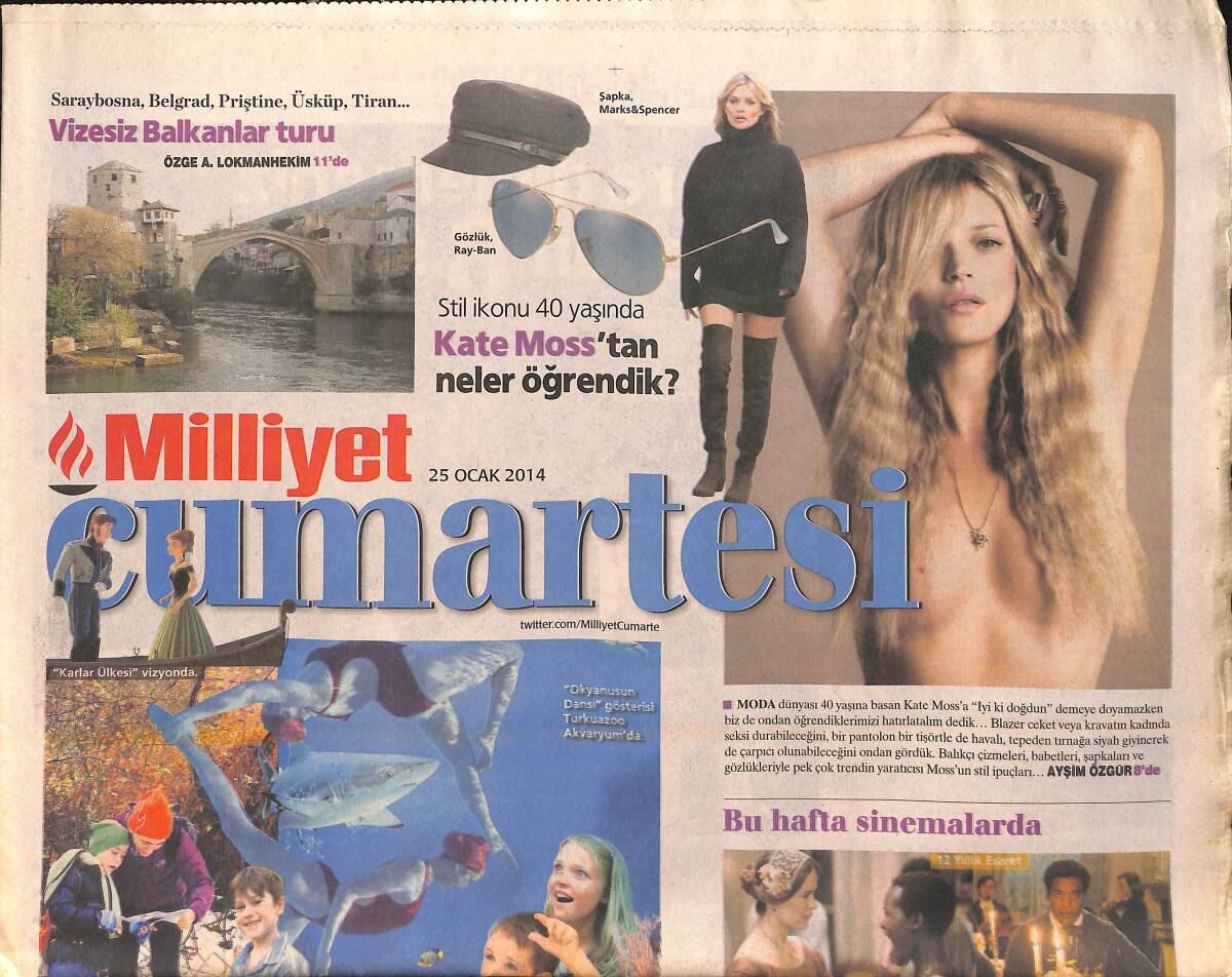 Milliyet Gazetesi Cumartesi Eki 25 Ocak 2014 - Kate Moss'tan Neler Öğrendik ? GZ159915 - 1
