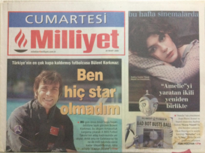 Milliyet Gazetesi Cumartesi Eki 26 Mart 2005 - Bülent Korkmaz Ben Hiç Star Olmadım GZ24582 - 1