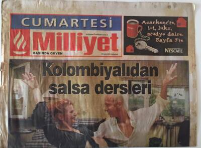 Milliyet Gazetesi Cumartesi Eki 29 Eylül 2001 - Kolombiyalıdan Salsa Dersleri GZ26652 - 1