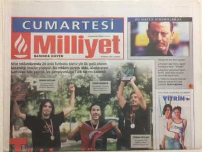 Milliyet Gazetesi Cumartesi Eki 29 Haziran 2002 - Türkiye Dünya Şampiyonu, Caz Denize Açılacak GZ24588 - 1