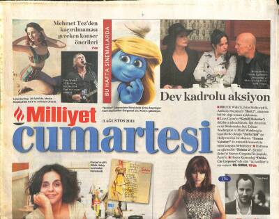 Milliyet Gazetesi Cumartesi Eki 3 Ağustos 2013 - Herkes Ona Bayılıyor Alexander Skarsgard GZ105751 - 1