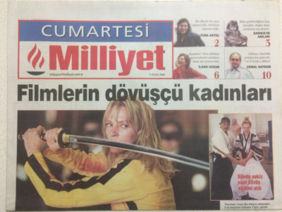 Milliyet Gazetesi Cumartesi Eki 3 Mart 2004 - Filmlerin Dövüşçü Kadınları GZ24583 - 1