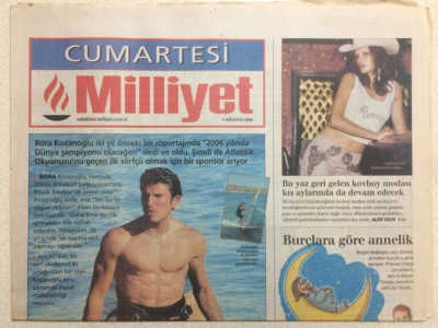 Milliyet Gazetesi Cumartesi Eki 7 Ağustos 2004 - Dünya Güzeli Azra Akın Pamuk Prenses Oldu GZ24574 - 1