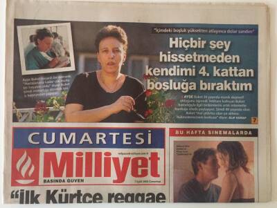 Milliyet Gazetesi Cumartesi Eki 7 Eylül 2002 - Nilüfer Akbal İlk Kürtçe Reggae Benden GZ22249 - 1