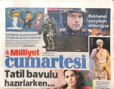 Milliyet Gazetesi Cumartesi Eki 7 Haziran 2014 - Sezen Aksu,Hayatı 724 Yaşayın GZ104483 - 1