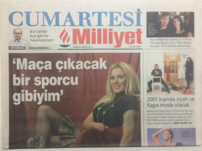 Milliyet Gazetesi Cumartesi Eki 7 Ocak 2006 - Sibel Tüzün,Maça Çıkacak Sporcu Gibiyim GZ24374 - 1