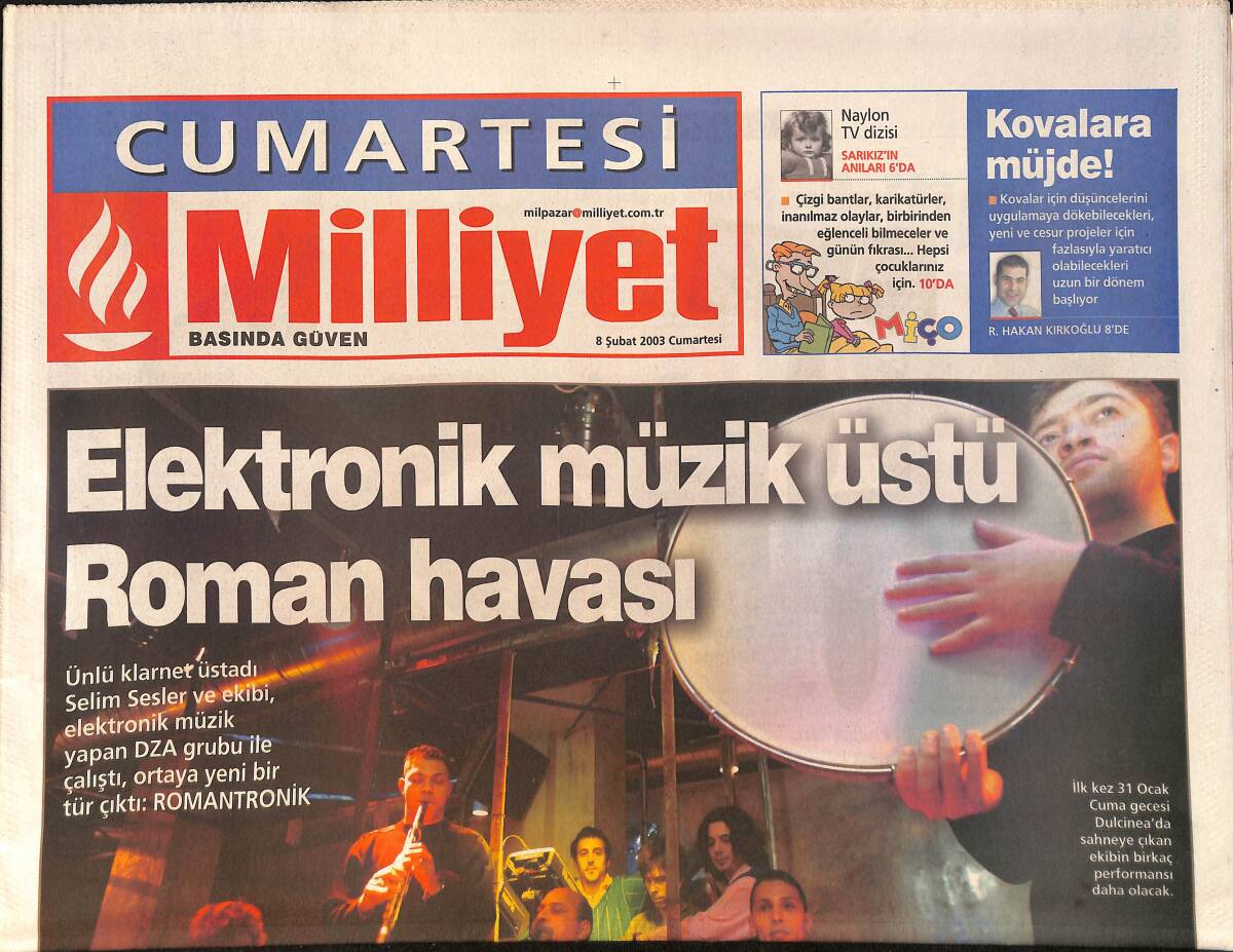 Milliyet Gazetesi Cumartesi Eki 8 Şubat 2003 - George Clooney İlk Kez Yönetmen - Elektronik Müzik Üstü Roman Havası GZ157655 - 1