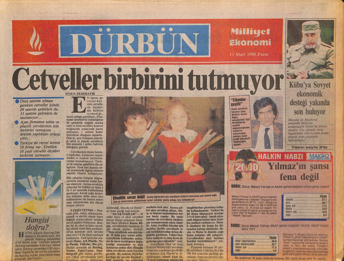 Milliyet Gazetesi Dürbün Eki 11 Mart 1990 - En Cazip Devlet Tahvilleri İsviçre'de GZ157971 - 1