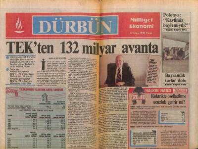 Milliyet Gazetesi Dürbün Eki 14 Ocak 1990 - TEKten 132 Milyar Avanta GZ75000 - 1
