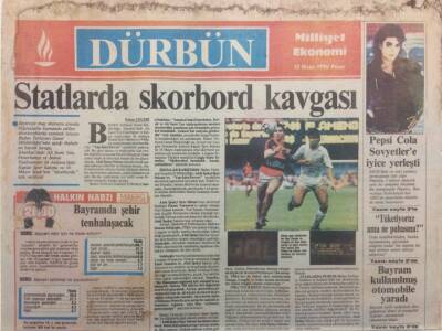 Milliyet Gazetesi Dürbün Eki 22 Nisan 1990 - Statlarda Skorbord Kavgası GZ34086 - 1