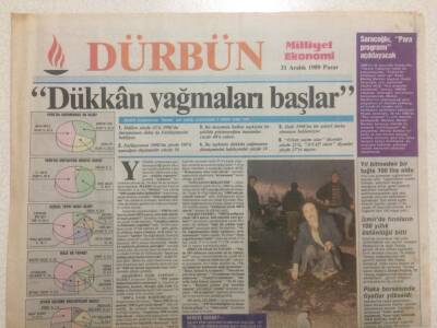 Milliyet Gazetesi Dürbün Eki 31 Aralık 1989 - Dükkan Yağmaları Başladı GZ38006 - 1