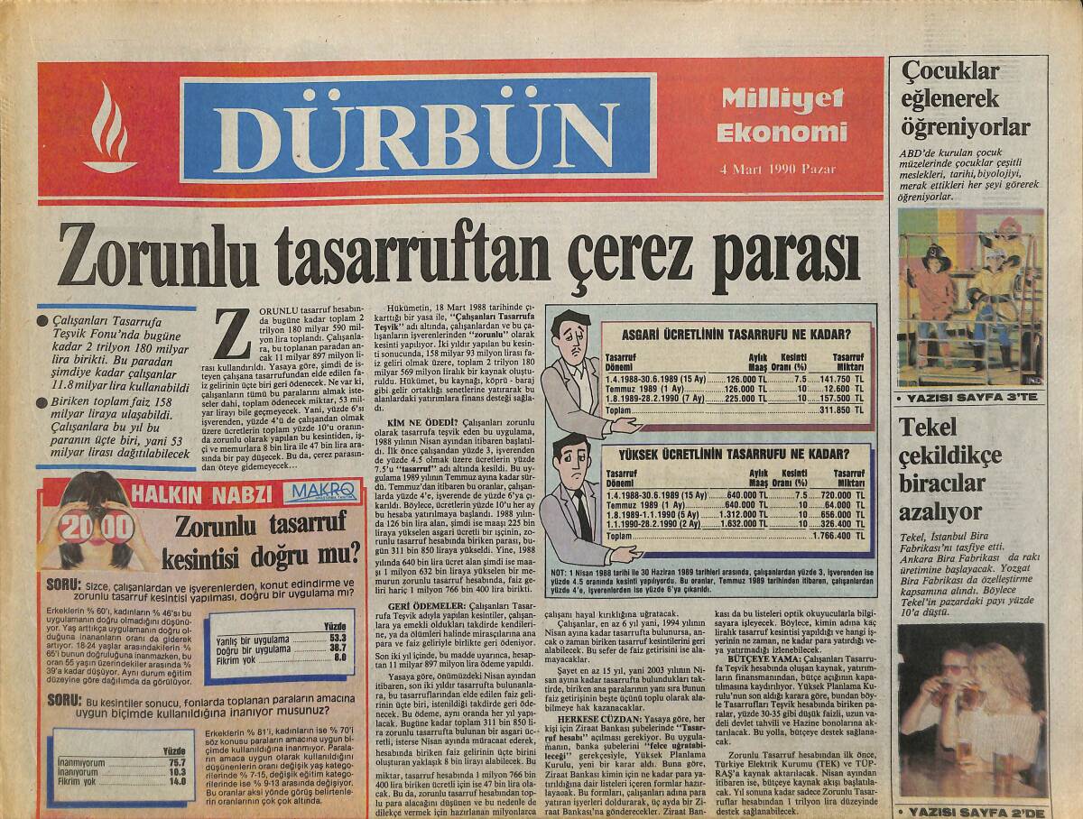 Milliyet Gazetesi Dürbün Eki 4 Mart 1990 - Perrier Maden Suyu Raflardan Kayboldu GZ157966 - 1