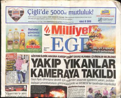 Milliyet Gazetesi Ege Eki 16 Haziran 2013 - Piriştina , 9. Ölüm Yıldönümünde Anıldı - Folkart Paşalimanı Ay Sonunda Bitiyor GZ125096 - 1