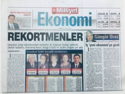 Milliyet Gazetesi Ekonomi Eki 14 Nisan 2000 - Rekortmenler GZ41242 - 1