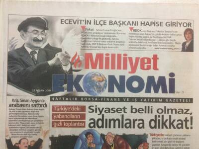 Milliyet Gazetesi Ekonomi Eki 22 Nisan 2001 - Ecevitin İlçe Başkanı Hapse Giriyor GZ35670 - 1