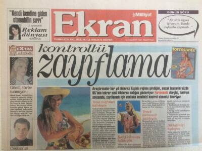 Milliyet Gazetesi Ekran Eki 12 Haziran 1995 - Gönül Yazar Tövbe Tutmuyor GZ35323 - 1