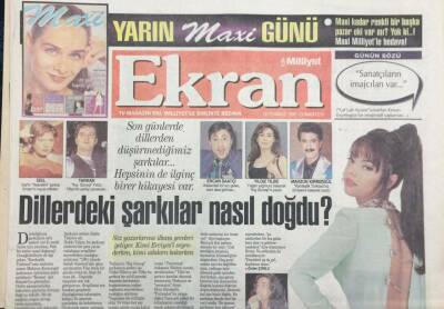 Milliyet Gazetesi Ekran Eki 15 Temmuz 1995 Dillerdeki Şarkılar Nasıl Doğdu GZ36223 - 1