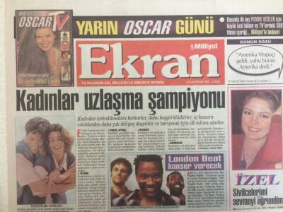Milliyet Gazetesi Ekran Eki 23 Haziran 1995 - İzel Sivilcelerimi Sevmeyi Öğrendim GZ35326 - 1