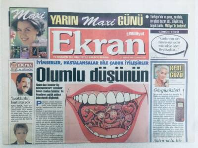 Milliyet Gazetesi Ekran Eki 27 Mayıs 1995 - Hülya Koçyiğitten Şarkı,Olumlu Düşünün GZ40328 - 1