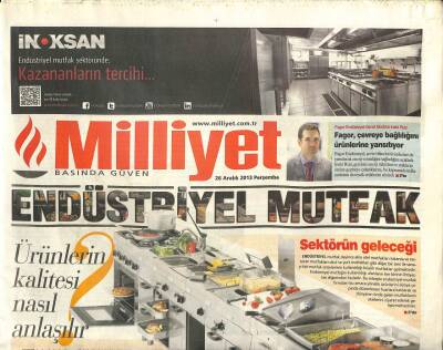 Milliyet Gazetesi Endüstriyel Mutfak Eki 26 Aralık 2013 - Endüstriyel Mutfak Sektörü İhracatta Rekora Koşuyor GZ105760 - 1
